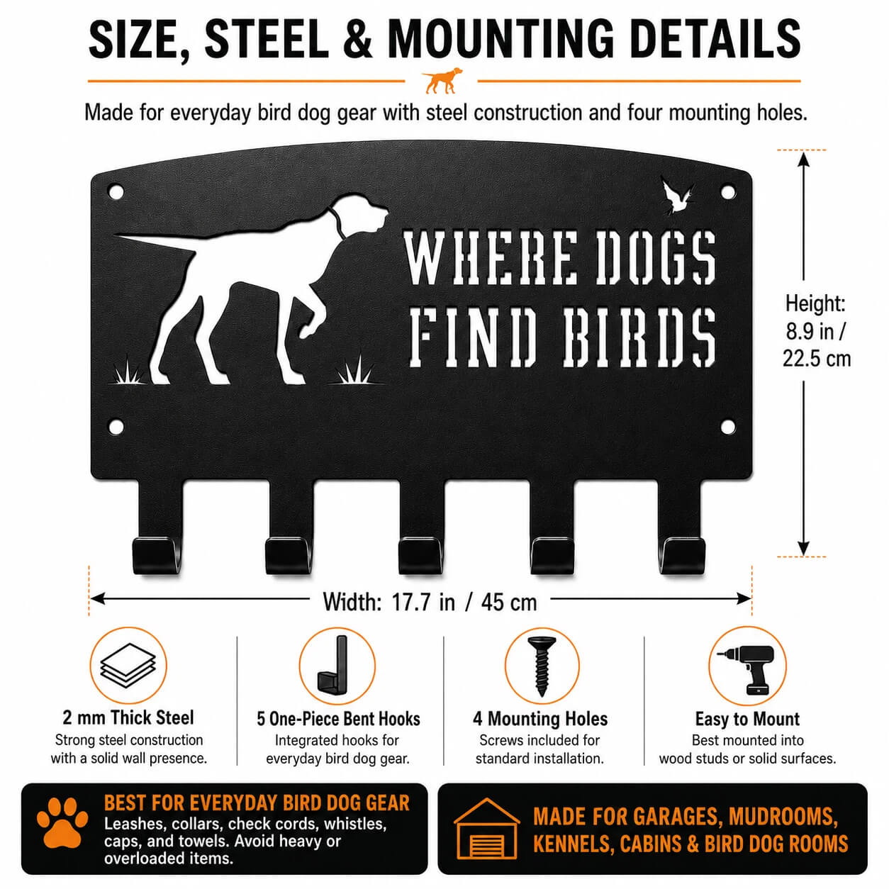 Where Dogs Find Birds Bird Dog Gear Hook Rack