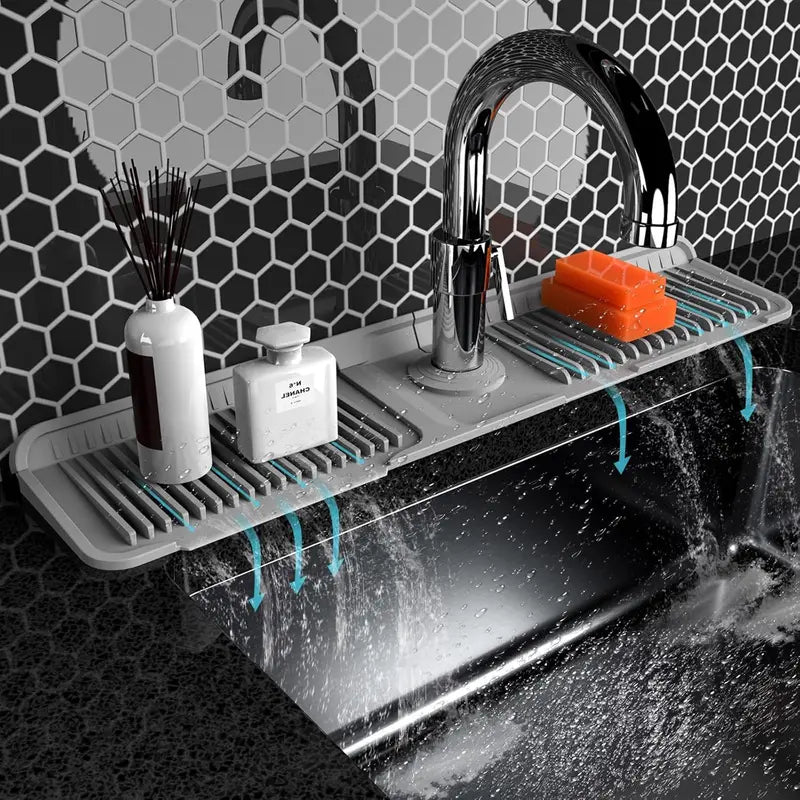 Foldable Faucet Splash Guard with Drainage