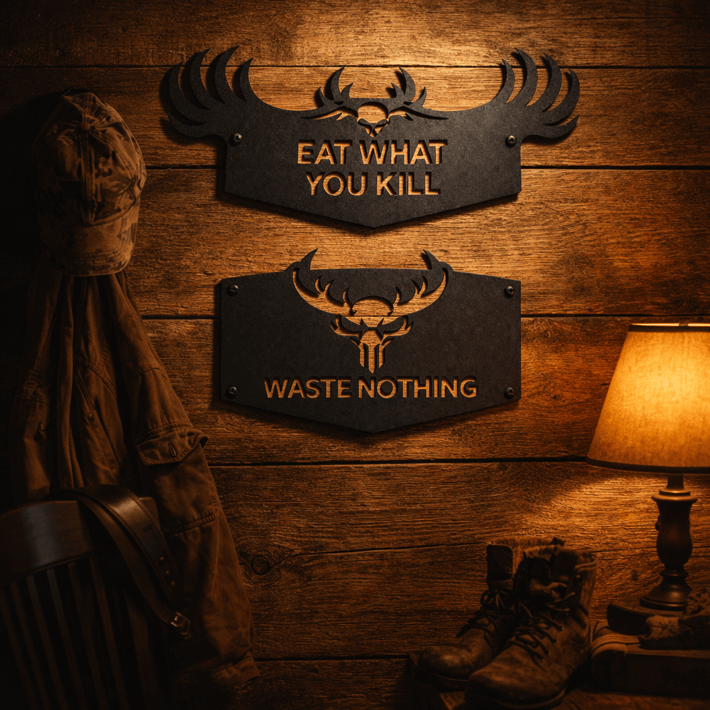 Shield Hunting Metal Sign Set