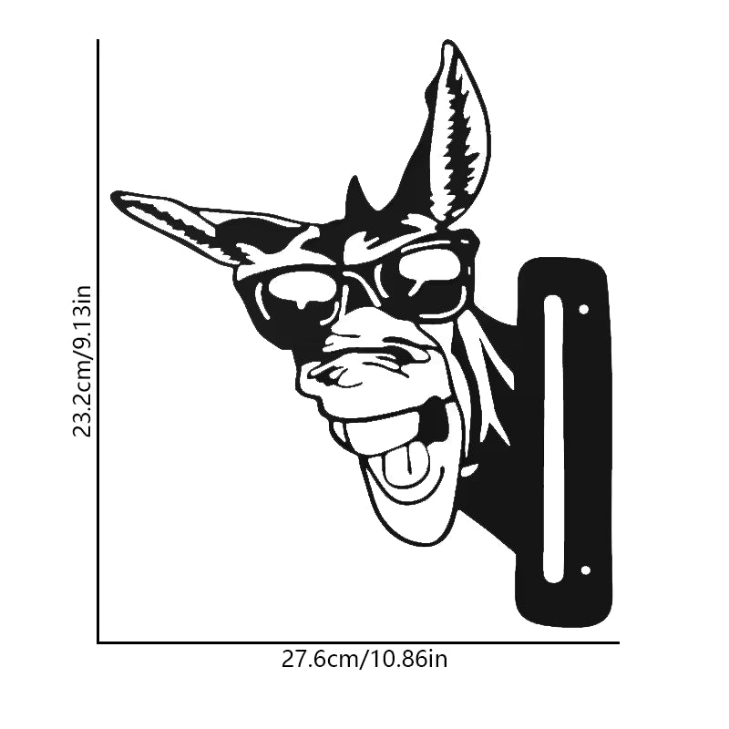 Funny Donkey Metal Yard Sign Set