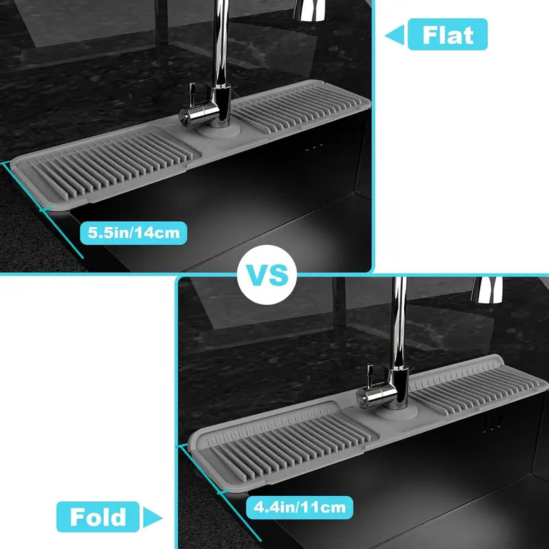 Foldable Faucet Splash Guard with Drainage