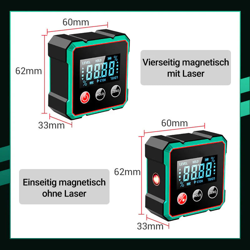 Magnetischer digitaler Winkelmesser mit elektronischem Laser