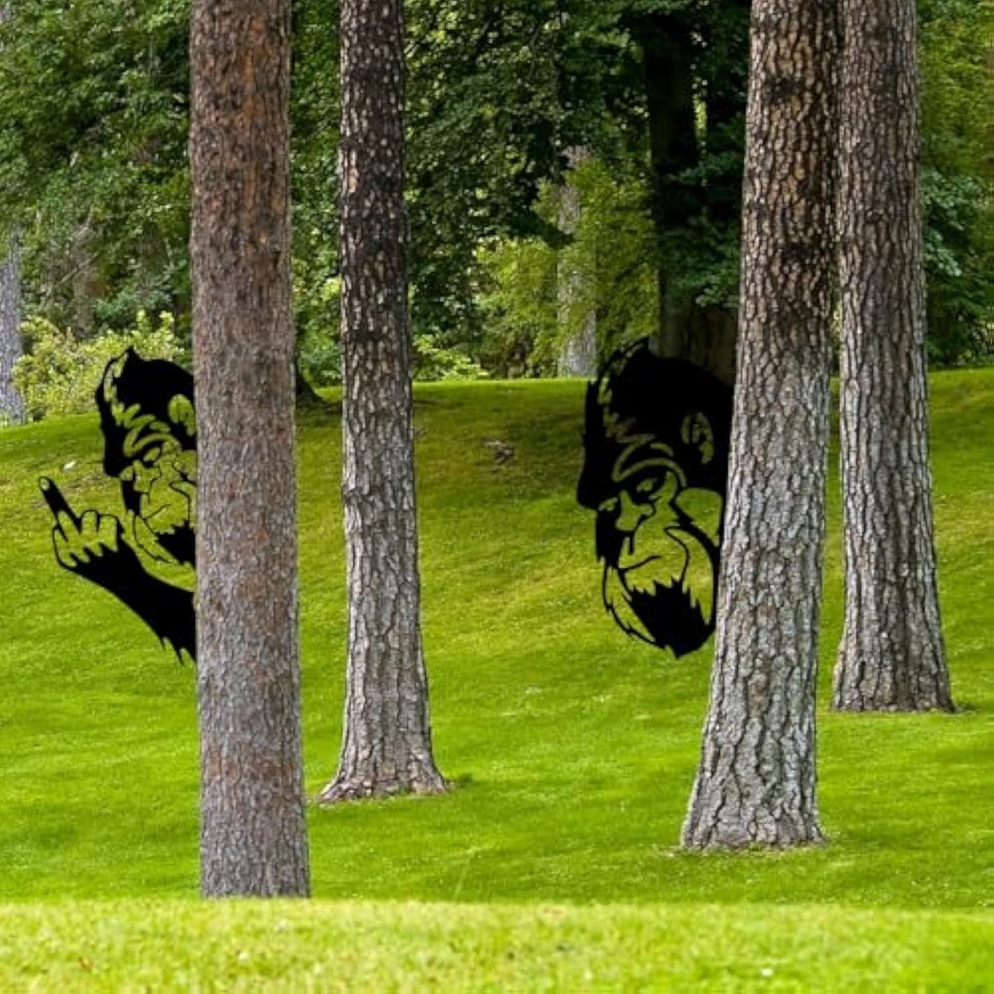 Funny Bigfoot Tree Peek Sign (2-Pack)