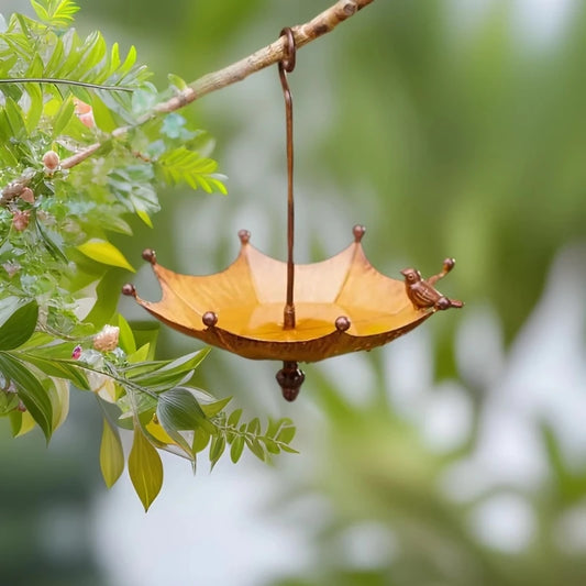 Vintage Umbrella Hanging Bird Feeder & Bird Bath