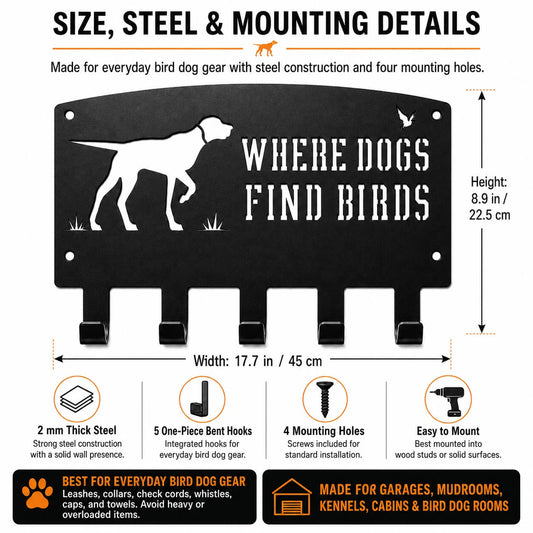 Where Dogs Find Birds Bird Dog Gear Hook Rack