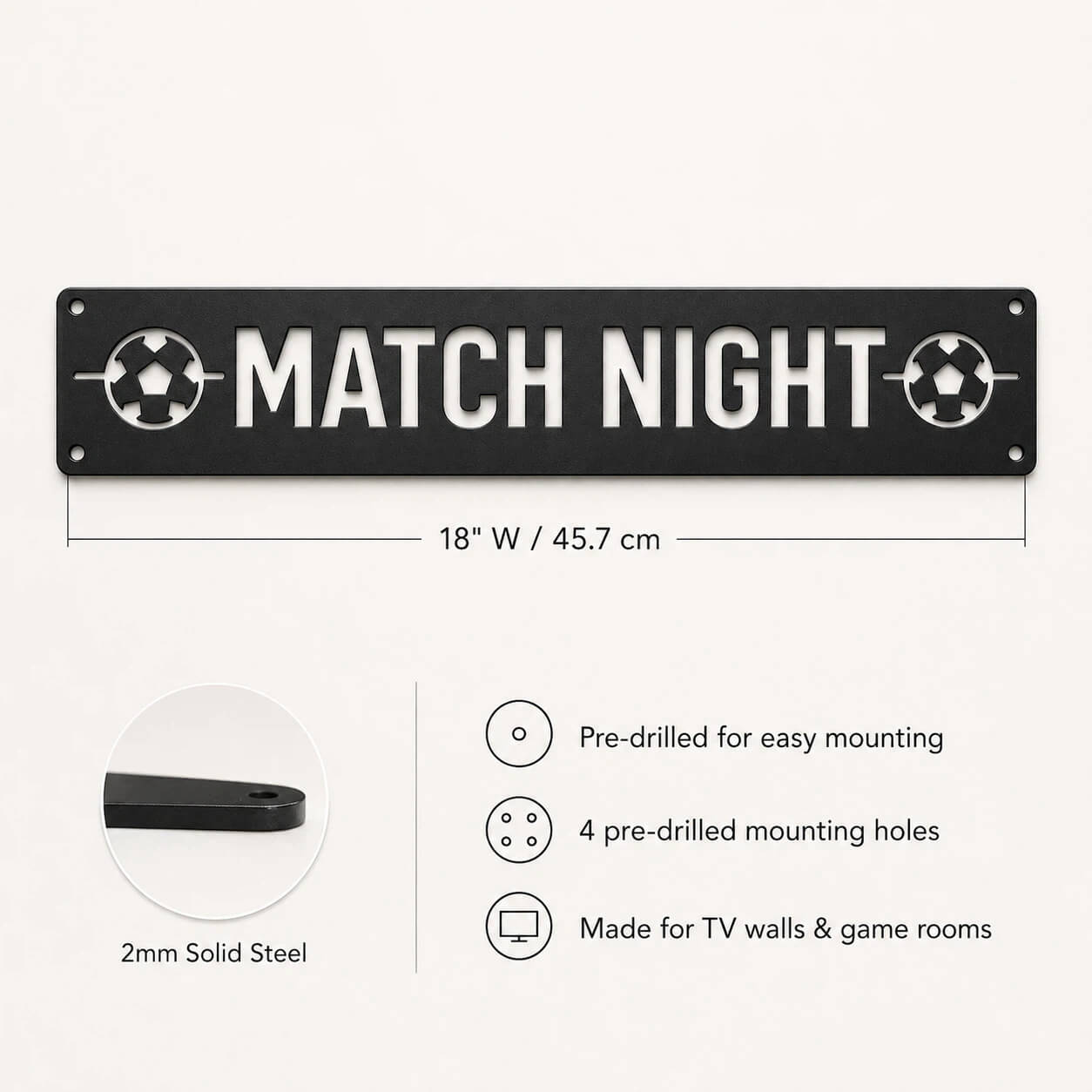 Match Night Metal Sign