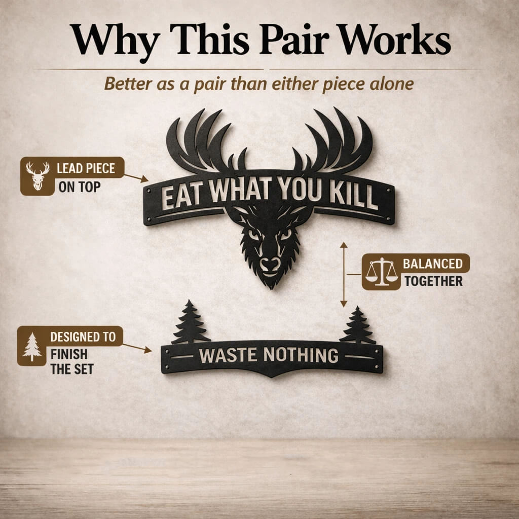 Forest Hunting Metal Sign Set
