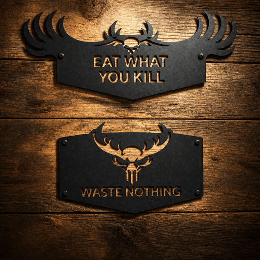 Shield Hunting Metal Sign Set