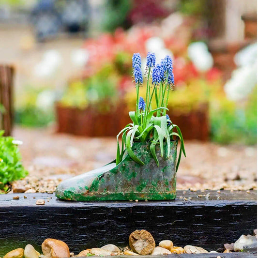 Vintage Metal Shoe Planter