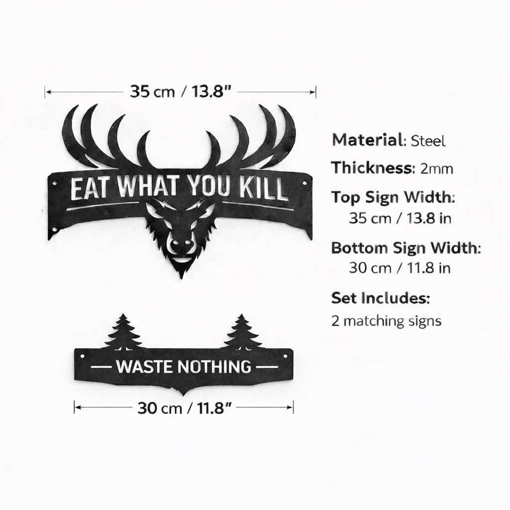 Classic Hunting Metal Sign Set
