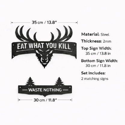 Classic Hunting Metal Sign Set