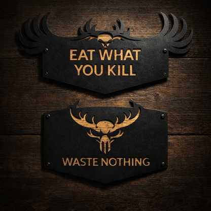 Shield Hunting Metal Sign Set
