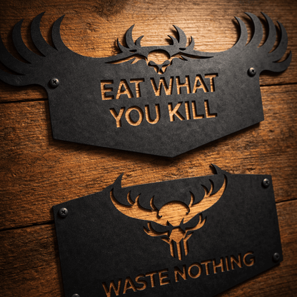 Shield Hunting Metal Sign Set