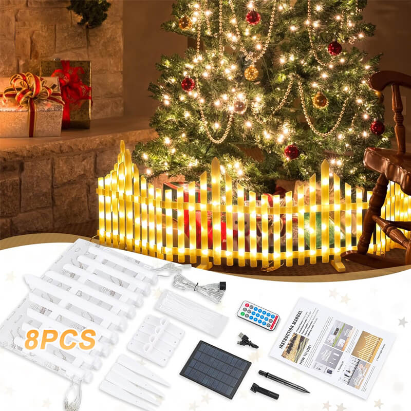 8 Pack Solar Garden Fence Light