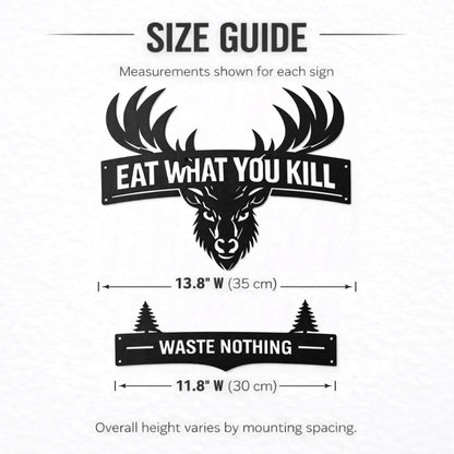 Forest Hunting Metal Sign Set